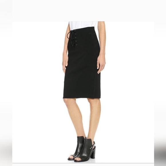rag & bone Dresses & Skirts - RAG & BONE Elegant Black Lace-Up Skirt
